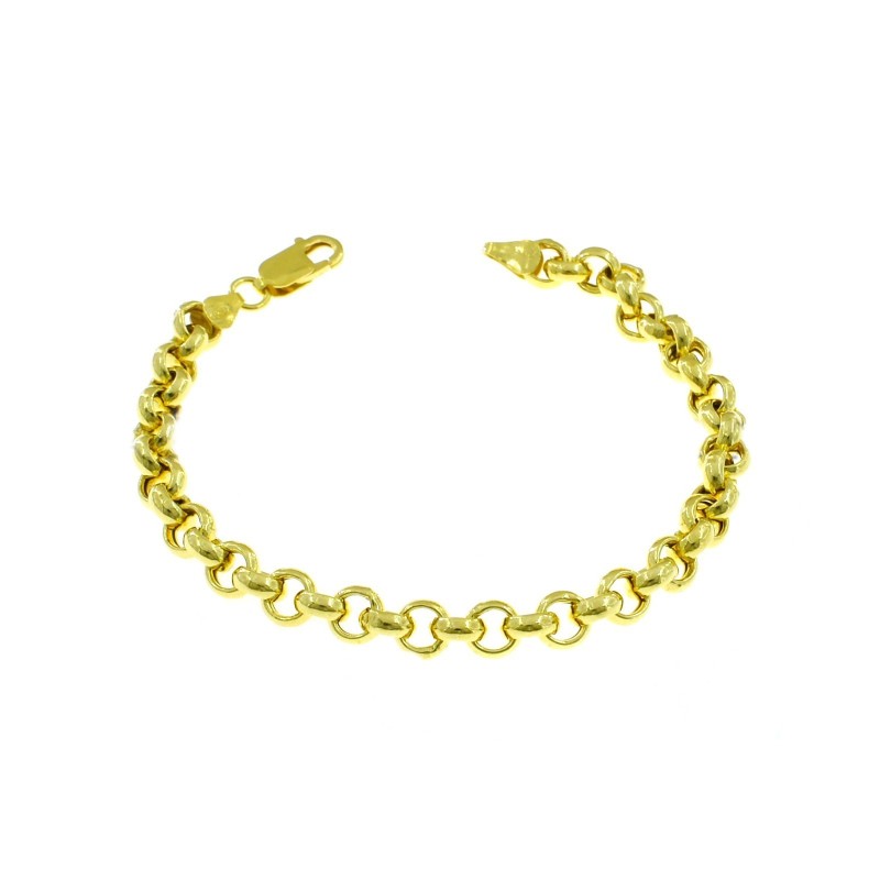 Bracciale maglia rolò da ø 6,5 mm placcato oro giallo in argento 925