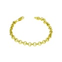 Bracciale maglia rolò da ø 6,5 mm placcato oro giallo in argento 925