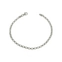 White gold plated ø 3 mm rolò mesh bracelet in 925 silver