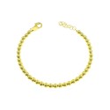 Bracciale a sfera liscia da 4 mm. placcato oro giallo in argento 925