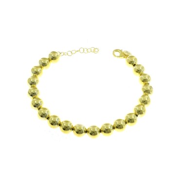 8mm smooth ball bracelet. yellow gold plated in 925 silver