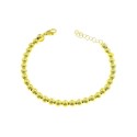 5mm smooth ball bracelet. yellow gold plated in 925 silver