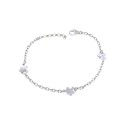 Bracciale maglia forzatina con tessere puzzle a lastra placcato oro bianco in argento 925