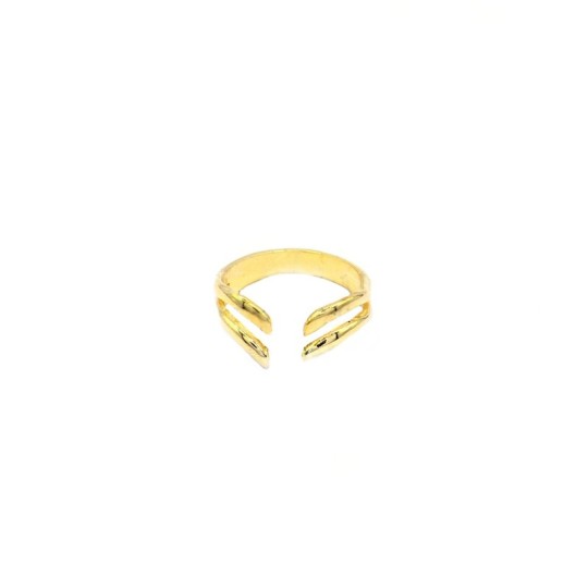 Anello regolabile con doppia onda placcato oro giallo in argento 925