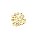 Ciambelle da ø 4,5 mm. con foro da ø 1,6 mm. placcate oro giallo con 20 pezzi in argento 925