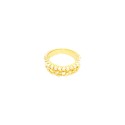Ring with double segment rigid chain and yellow gold plated beads in 925 silver (size 12)