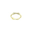 Shaped and domed hexagonal ring yellow gold plated in 925 silver (Size 12)