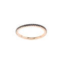 Eternity ring with black cubic zirconia 1,5 mm rose gold plated in 925 silver (Size 12)