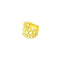 Band ring with 3 strands of yellow gold plated rigid chain in 925 silver (size 12)