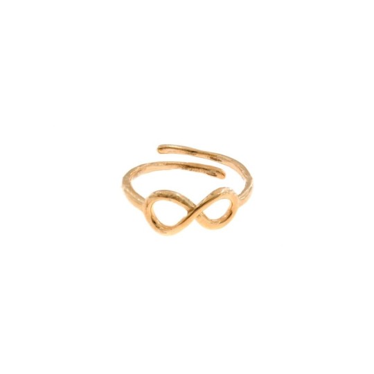Anello regolabile placcato oro rosa con infinito a filo in argento 925