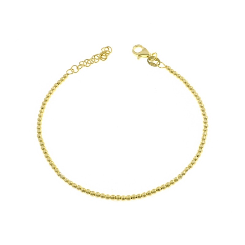 2 mm ball bracelet yellow gold plated in 925 silver