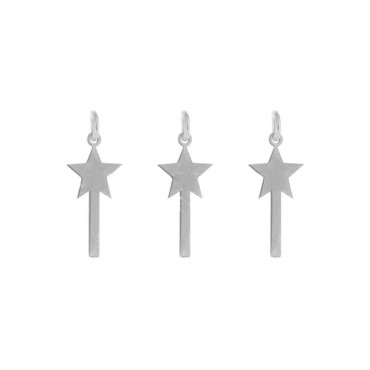 925 silver white gold plated magic wand pendants (3 pcs.)
