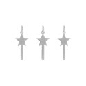 Ciondoli bacchette magiche a lastra placcati oro bianco in argento 925 (3 pz.)