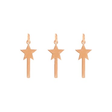 Ciondoli bacchette magiche a lastra placcati oro rosa in argento 925 (3 pz.)