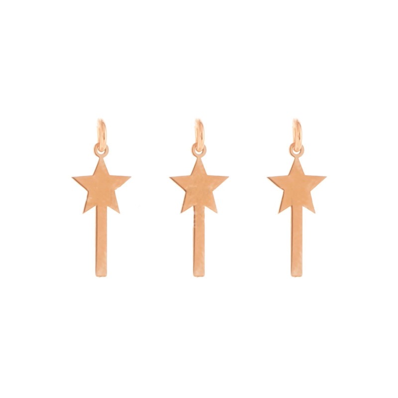 925 silver rose gold plated magic wand charms (3 pcs.)