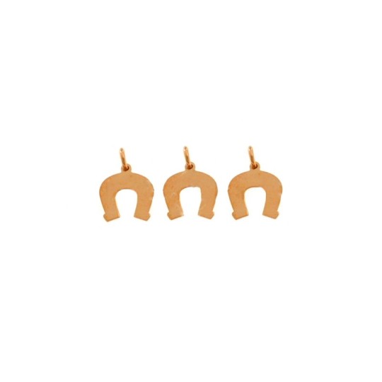 925 silver plated rose gold plated horseshoe pendants (3 pcs.)