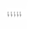 925 silver plated white gold plated lightning bolts pendants (5 pcs.)