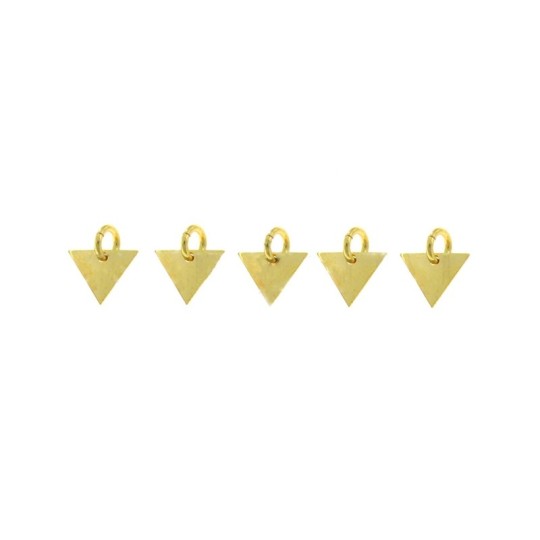 Ciondoli triangoli a lastra placcati oro giallo in argento 925 (5 pz.)
