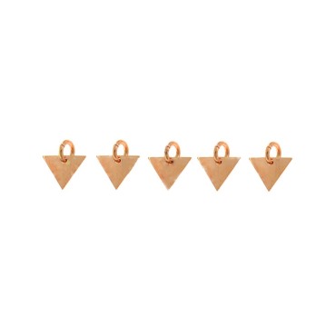 Sterling silver rose gold plated triangles pendants (5 pcs.)