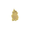 Baby slab pendant with engraved yellow gold plated heart in 925 silver