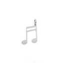 Ciondolo a lastra traforata nota musicale placcato oro bianco in argento 925