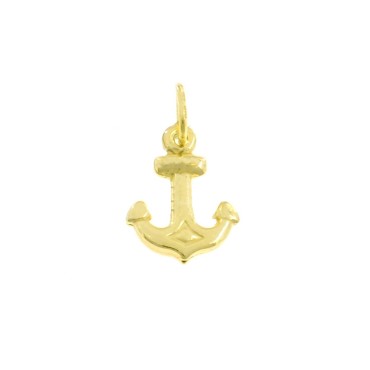 Pendant paired anchor yellow gold plated in 925 silver