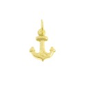Pendant paired anchor yellow gold plated in 925 silver