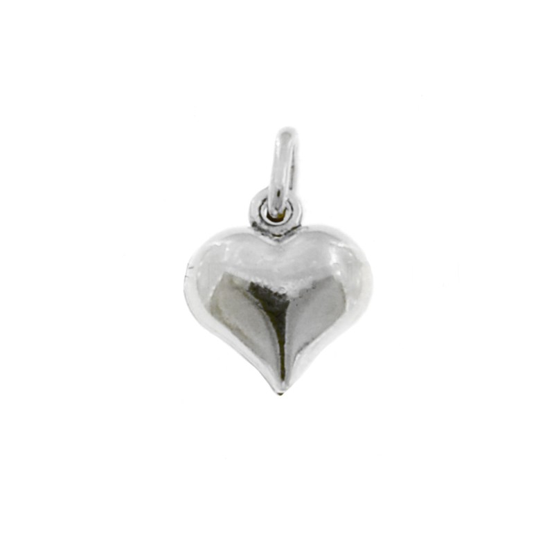 Paired heart pendant white gold plated in 925 silver