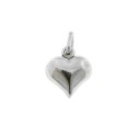 Paired heart pendant white gold plated in 925 silver