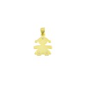 Yellow gold plated girl pendant with 3 zircons in 925 silver