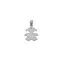 White gold plated girl pendant with 3 zircons in 925 silver