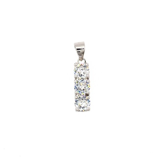 5mm white gold plated trilogy pendant in 925 silver