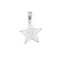 White gold plated zircon pavé star pendant in 925 silver