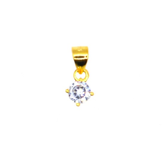 Ciondolo punto luce a 4mm a 4 griffe placcato oro giallo in argento 925
