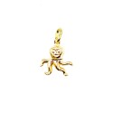 Yellow gold plated coupled octopus pendant in 925 silver