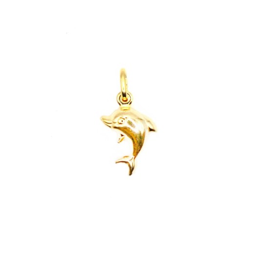 Ciondolo delfino accoppiato placcato oro giallo in argento 925