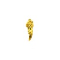 Perforated micro-cast horn pendant with yellow gold plated superstitious subjects in 925 silver