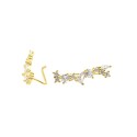 925 Silver Yellow Gold Plated White Zirconia Hook Fantasy Earrings
