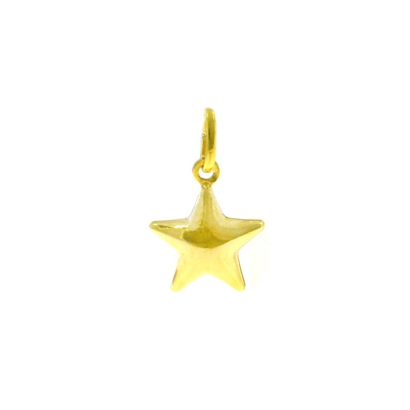 Yellow gold plated paired star pendant in 925 silver