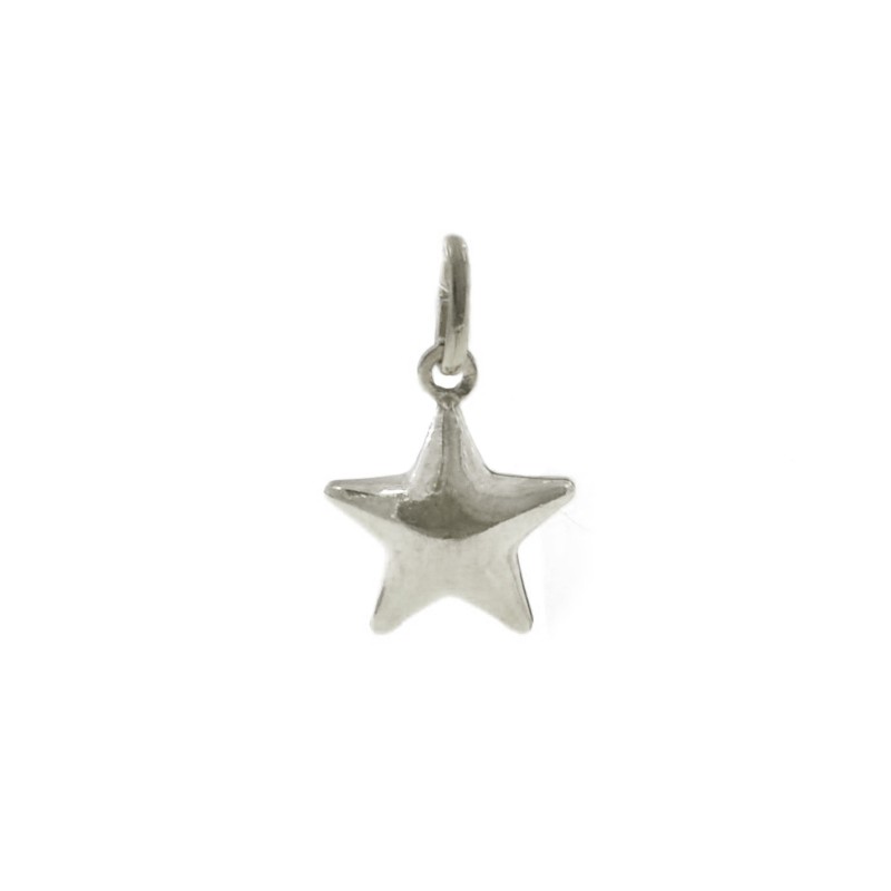 Coupled star pendant in white 925 silver