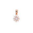 White zircon flower pendant with central 3.5 mm light point rose gold plated in 925 silver