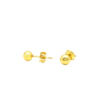 Orecchini sfera lucida ø 5 mm placcati oro giallo in argento 925