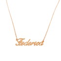 Necklace with name in central plate rose gold plated in 925 silver
