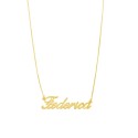 Collana maglia veneziana con nome a lastra centrale placcata oro giallo in argento 925