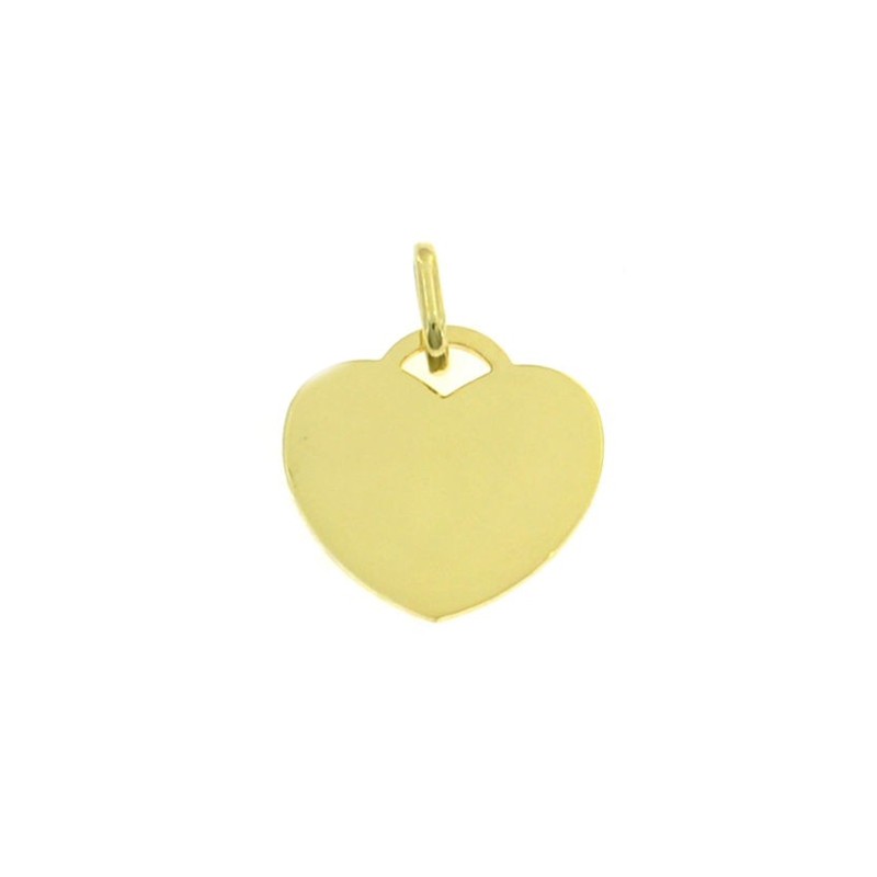 Plate heart pendant 22 mm. yellow gold plated in 925 silver