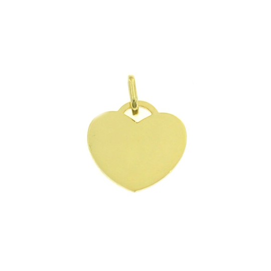 Ciondolo cuore a lastra 22 mm. placcato oro giallo in argento 925