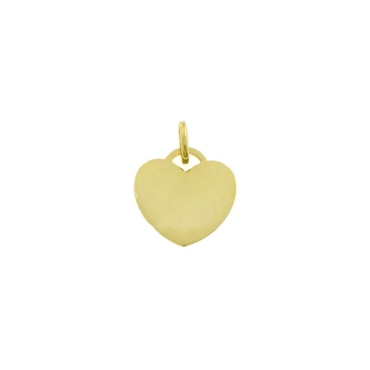 Ciondolo cuore a lastra 18x18 mm placcato oro giallo in argento 925
