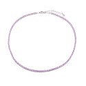925 silver white gold plated lilac zirconia tennis necklace ø 2 mm
