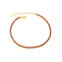 2mm Red Zirconia Tennis Bracelet Yellow Gold Plated in 925 Silver