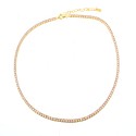 White gold plated tennis necklace of ø 3 mm in 925 silver